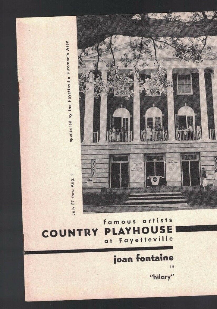 Hilary July 27 1959 Program John Fontaine Fayetteville