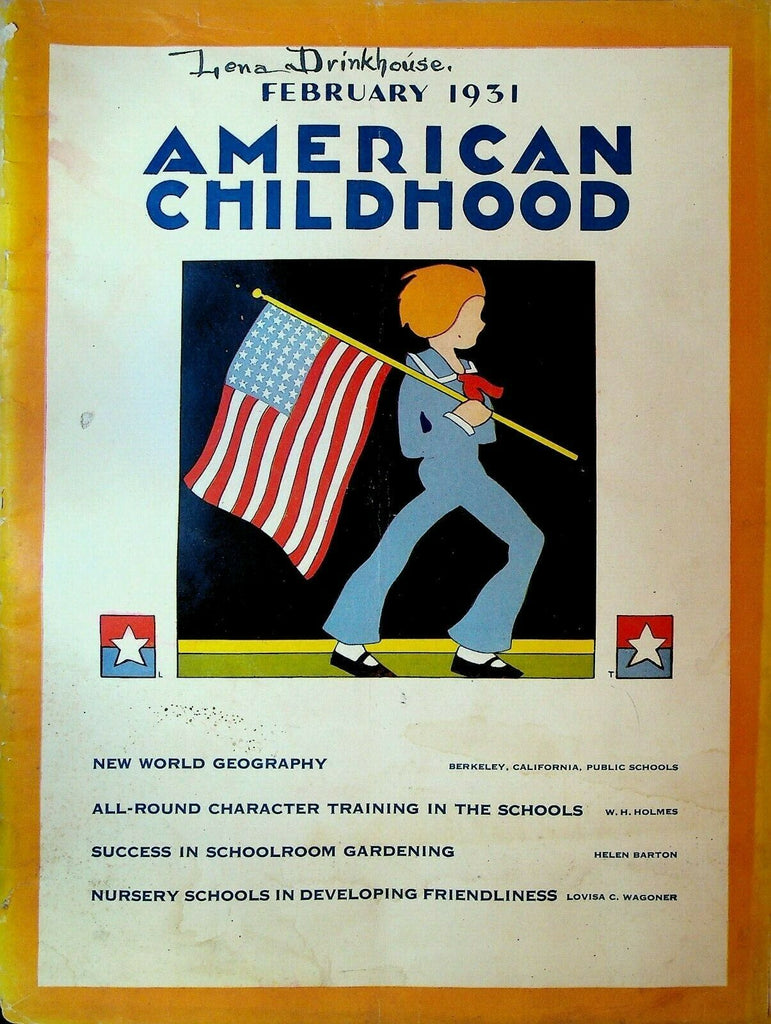 American Childhood Magazine February 1931 American Flag Cover