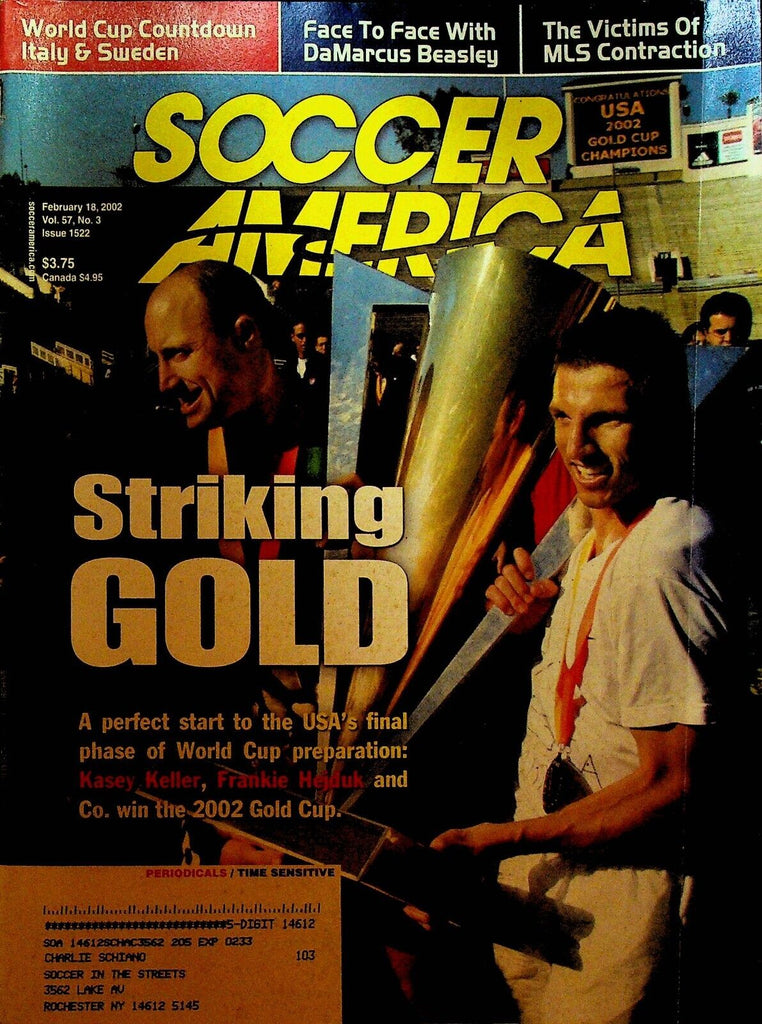 Soccer America Magazine February 18 2002 Kasey Keller Frankie Hejduk