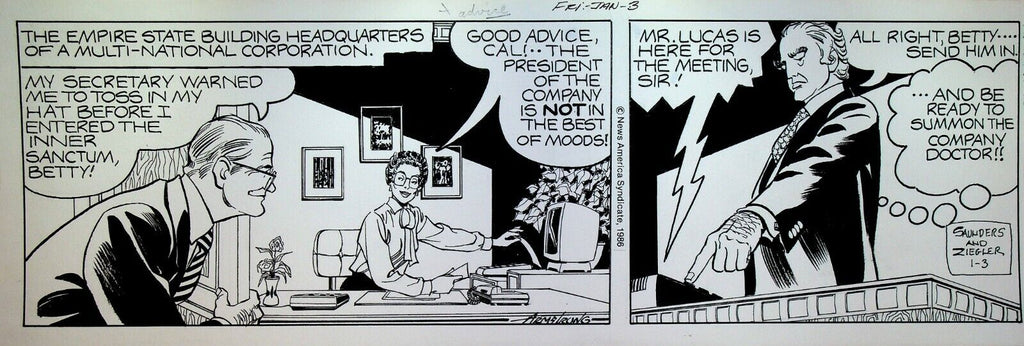 Mary Worth Original Comic Strip Art Allen Saunders Bill Ziegler January 3 1986