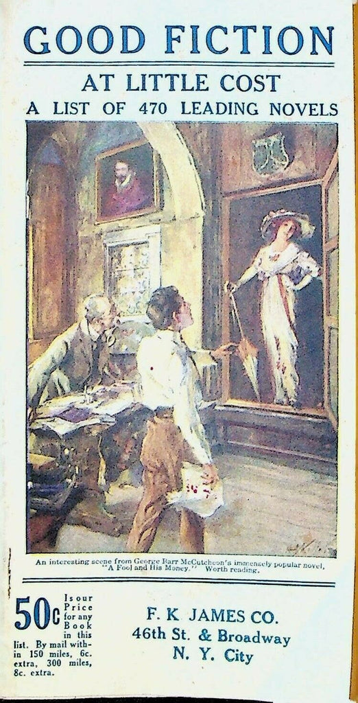 Good Fiction At Little Cost FK James Catalog 1910s Zane Grey BM Bower