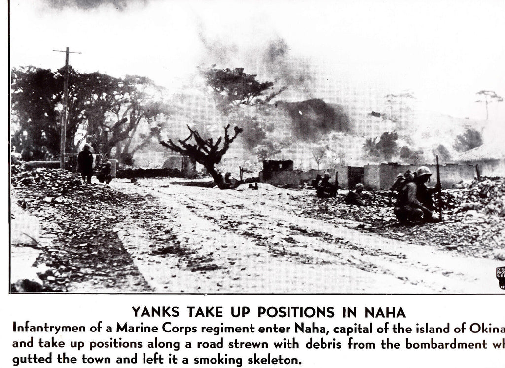 Marines Entering Naha Okinawa WWII Dispatch Photo News Service
