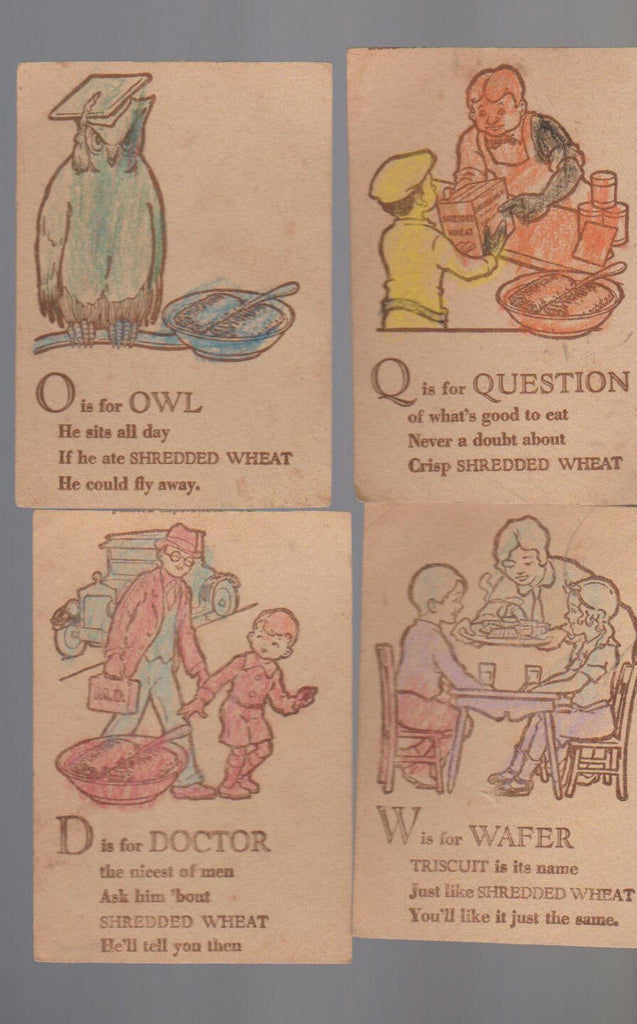 Shredded Wheat Alphabet Cards 1930s Lot of 10