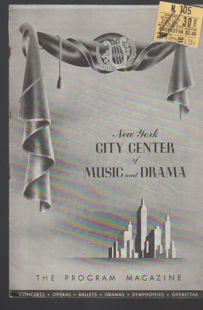 New York City Center of Music & Drama Program Magazine December 30 1945