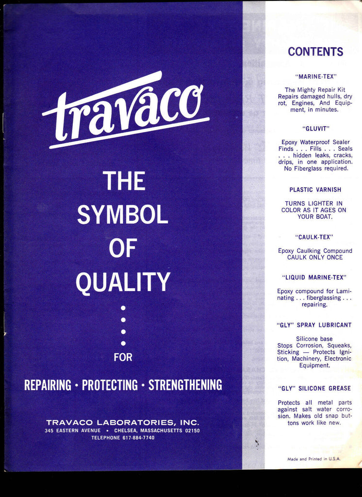 Travaco the Symbol of Quality catalog- Chelsea Mass Epoxies, Sealants