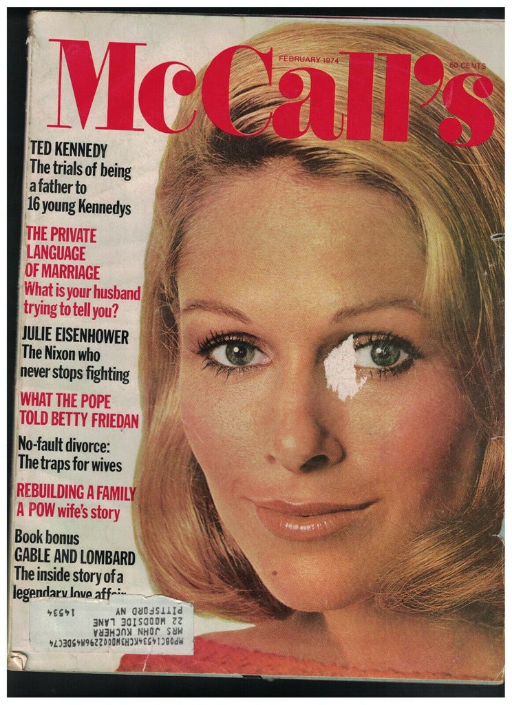 McCall's Magazine February 1974  Ted Kennedy Pope Paul Julie Eisenhower