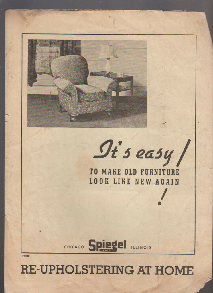 Spiegel Re-Upholstering At Home 1930s Brochure Make Old Furniture Look New Again