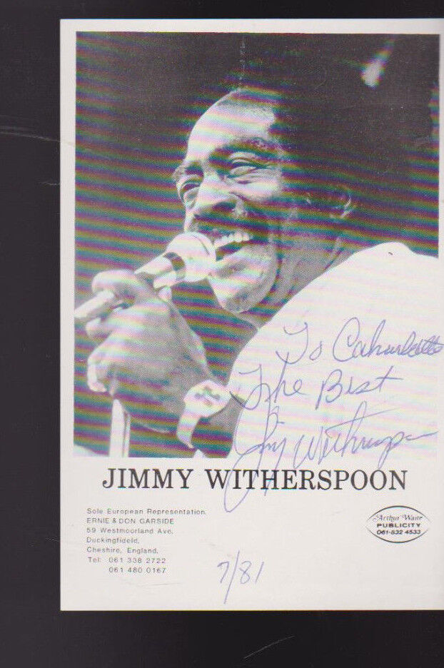 Jimmy Witherspoon Jazz Artist Signed Picture 1981 Inscribed