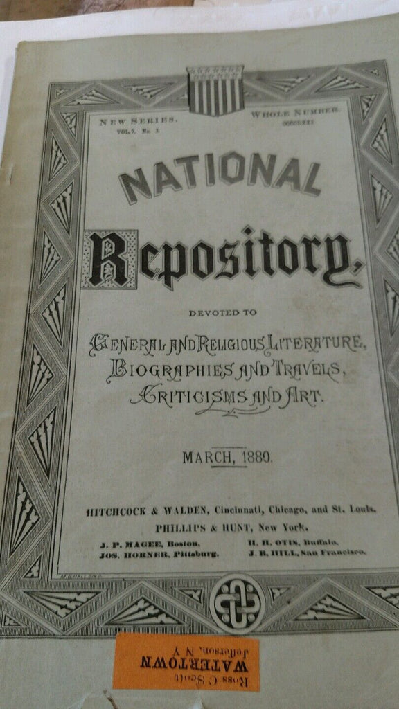 National Repository Magazine March 1880 West Point Military Academy