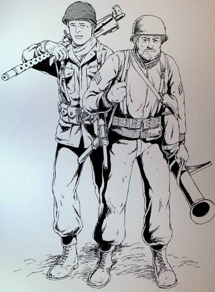 Wayne Vansant Military  Soldiers Original Art Bazooka