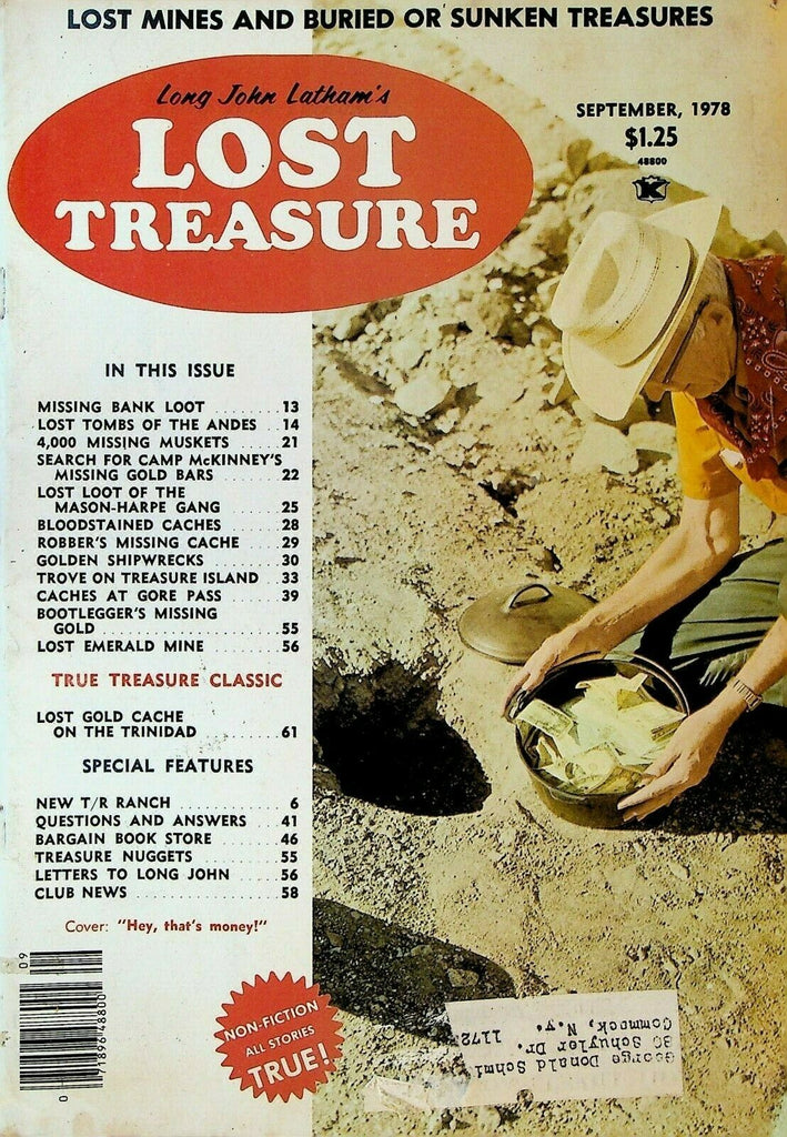 Long John Latham's Lost Treasure Magazine September 1978 Mason-Harpe Gang