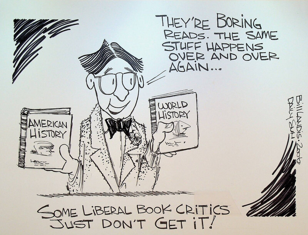 Bill Landis Original Cartoon Art The Villages Daily Sun 2006 History Books