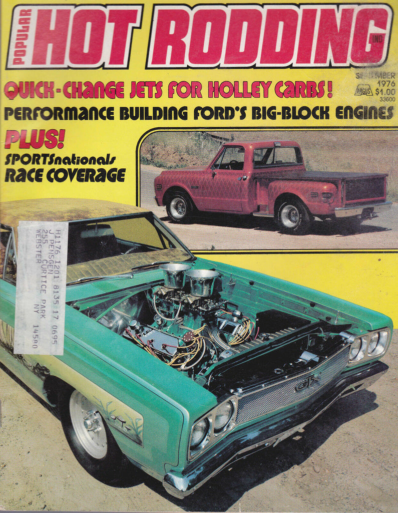 Popular Hot Rodding Magazine Sportsnationals Race Coverage  September 1976