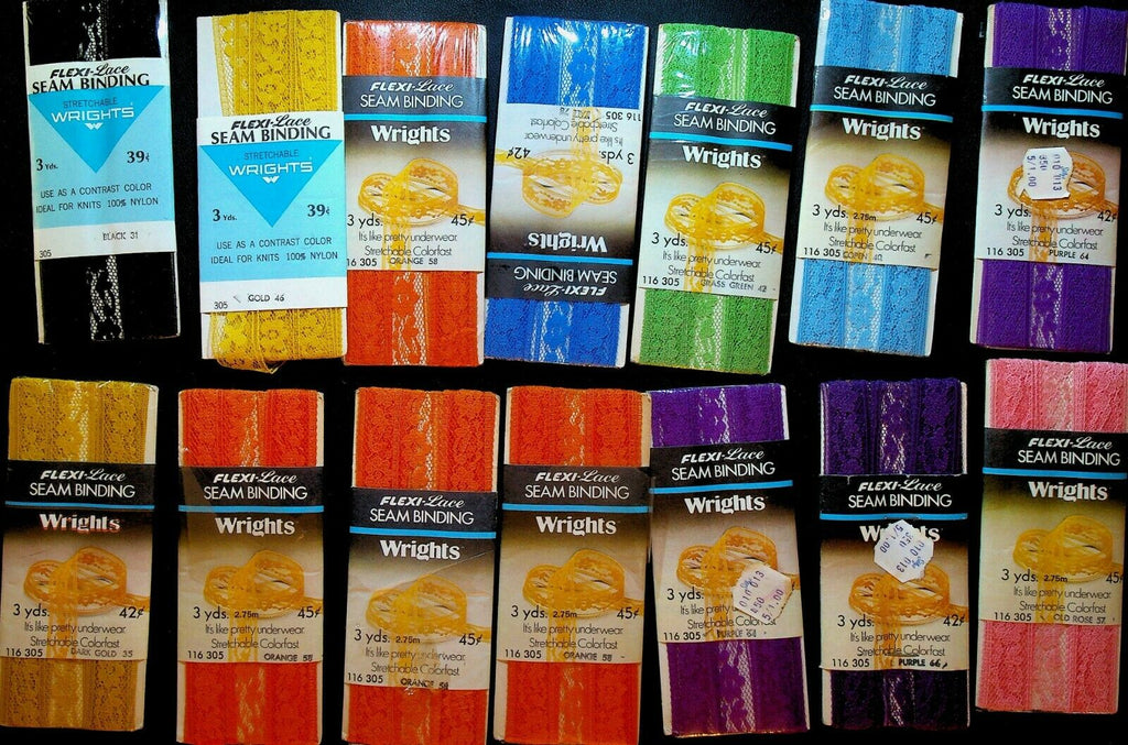 Wright's Sewing Notions Vintage Lot of 20 Flexi-Lace Seam Binding