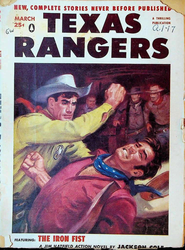 Texas Rangers Pulp March 1957 Jackson Cole Jim Hatfield Philip Ketchum