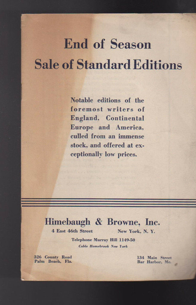 Himebaugh & Brown Sale of Standardized Editions Catalog