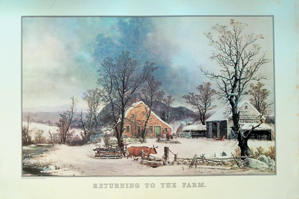 Currier & Ives Calendar Topper 1955 Returning to the Farm