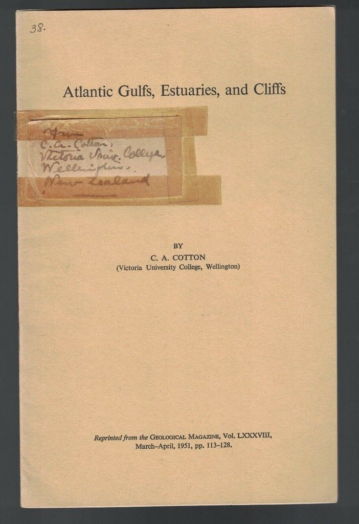 Atlantic Gulfs, Estuaries, and Cliffs by CA Cotton 1951 Booklet