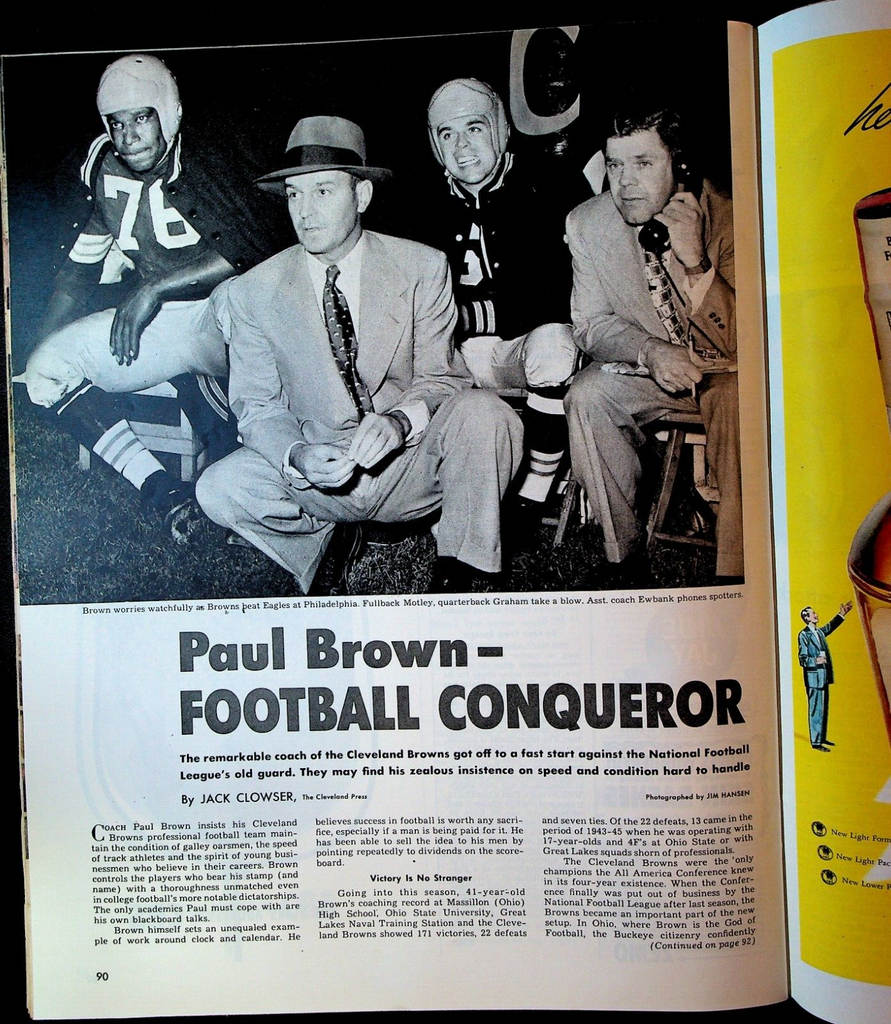 Look Magazine November 7 1950 Paul Brown Cleveland Browns Linda Darnell