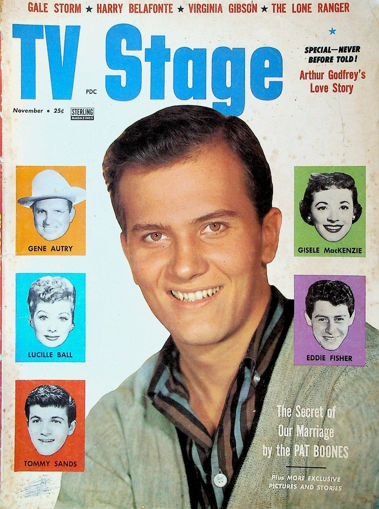 TV Stage Magazine November 1957 Pat Boone Lucille Ball Gene Autry Eddie Fisher