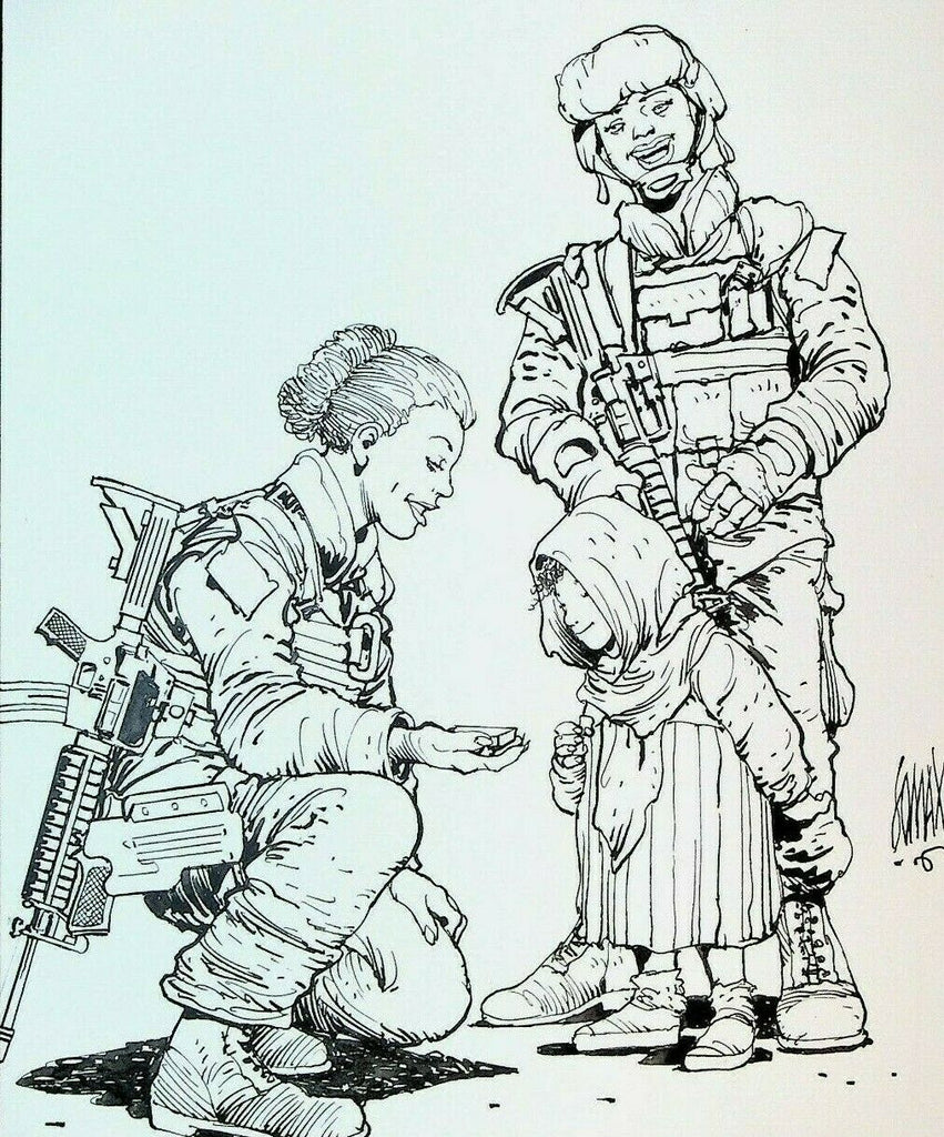Leatherneck Magazine Original Comic Art Don Lomax 1990s Marines Chocolate Bar