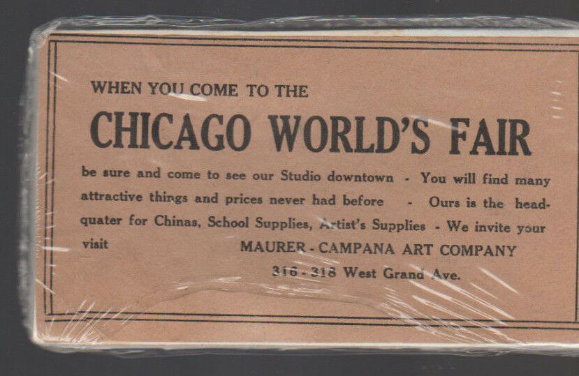 Chicago World's Fair 1934 Ad Sheet Maurer Campana Art Co