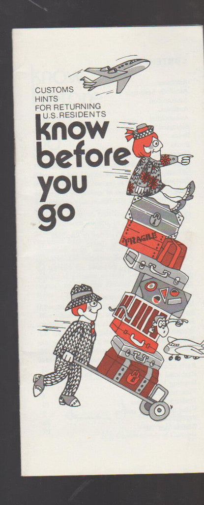 Know Before You Go 1974 Customs Hints for Returning US Residents Booklet