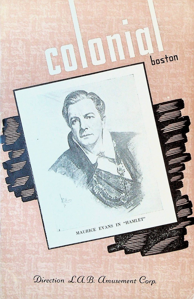 Hamlet Playbill April 21 1947 Maurice Evans Colonial Theatre Boston