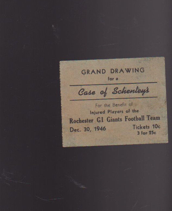 Rochester NY GI Giants Football Team Benefit for Injured Players Ticket 1946