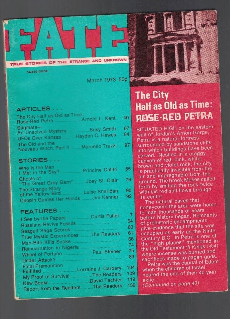 Fate Magazine March 1973 Rose-Red Petra, Stigmata, UFOs over Kansas