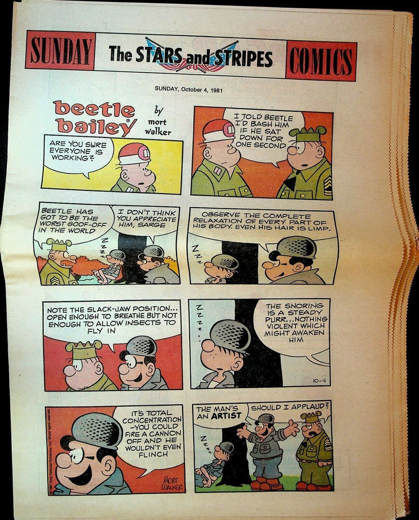 Stars & Stripes Sunday Comics Section October 4 1981 Amazing Spider-Man