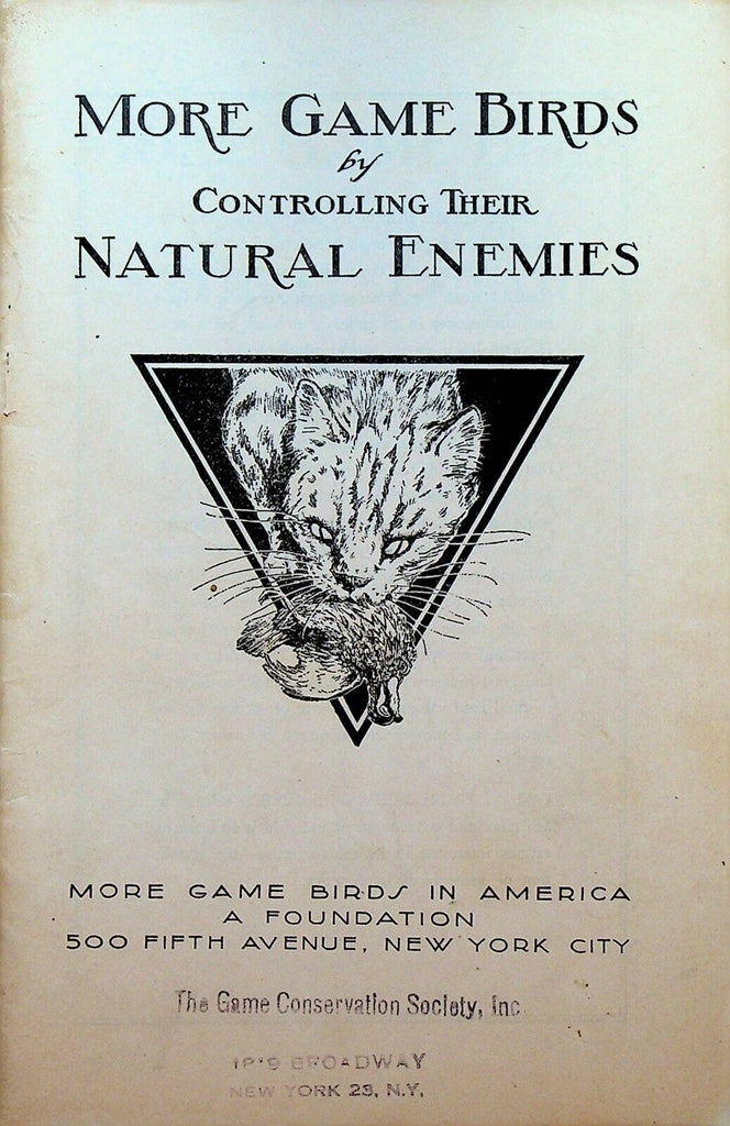 More Game Birds by Controlling Their Natural Enemies Booklet 1939
