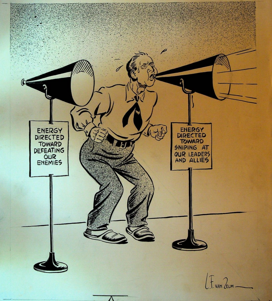 Support Our Leaders WWII Use the Other Horn Original Art LF Van Zelm 1942