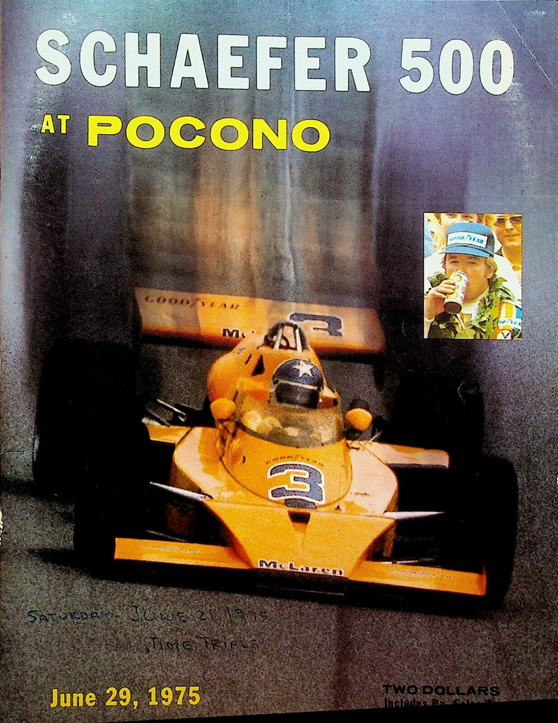 Schaefer 500 at Pocono International Raceway Souvenir Program June 29 1975