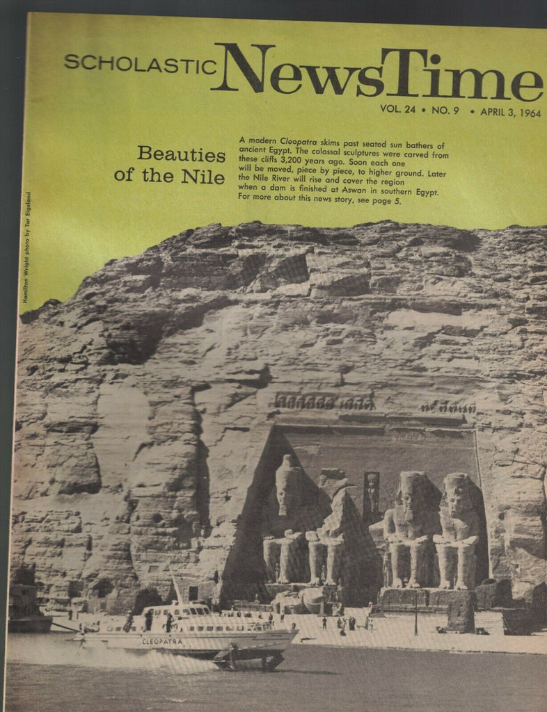 Scholastic NewsTime Magazine April 3 1964 International Ice Patrol Nile