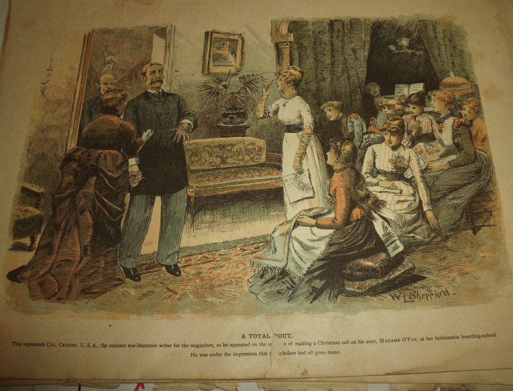 Colonel Crispey visits Madame O'Fay print 10 1/4 x 13 3/4 WL Sheppard & Goodwin