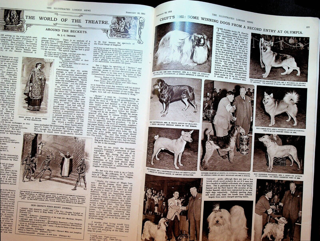 Illustrated London News February 18 1961 Queen Elizabeth Pakistan Crufts Dog