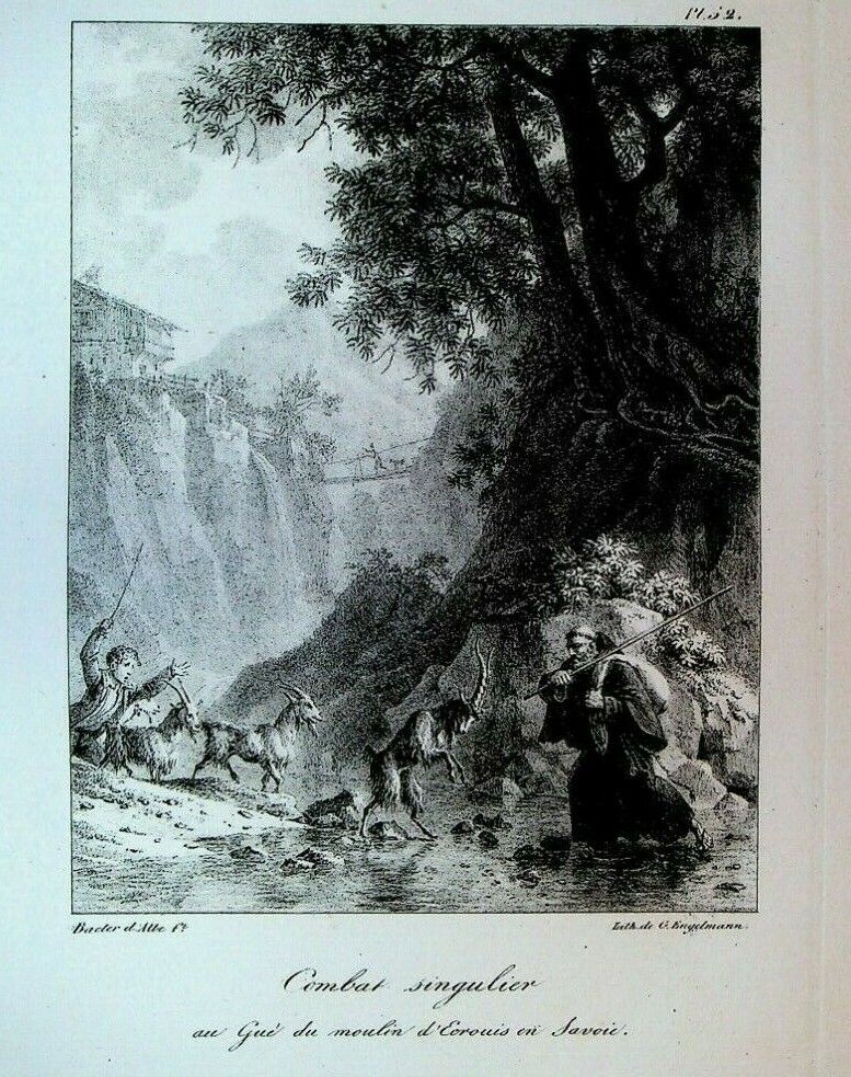 Godefroy Engelmann Lithograph 1820s Goat Herding #32