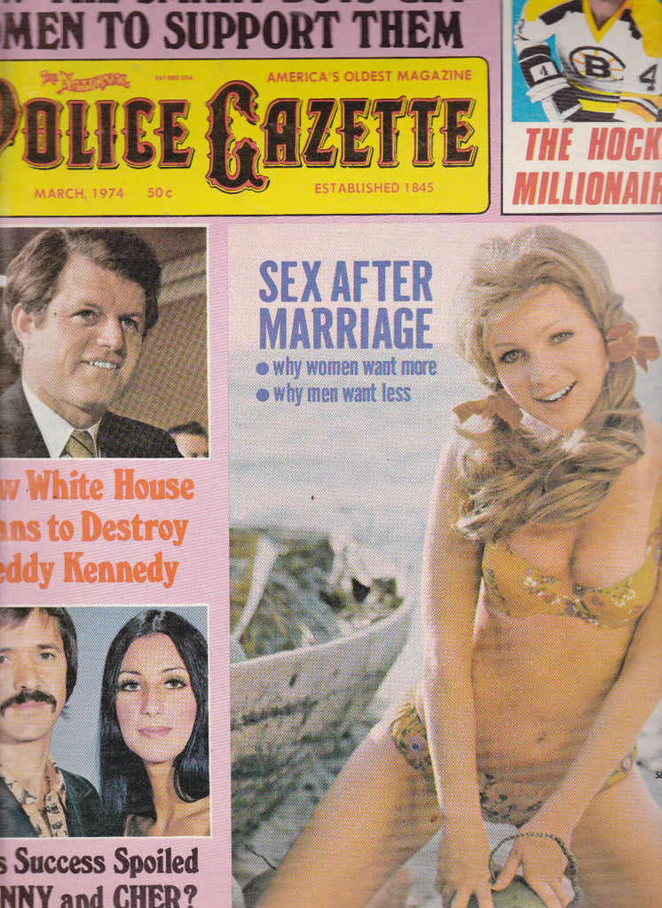 National Police Gazette Sonny Cher Irma Smith Ted Kennedy March 1974
