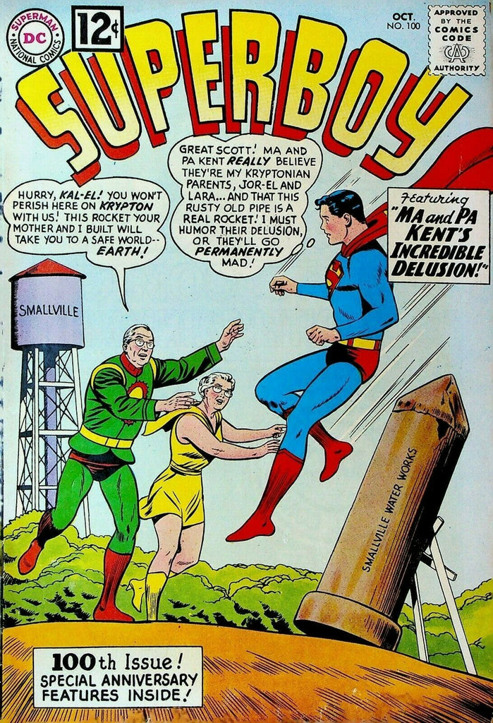Superboy 100 DC Comics 1962 Origin Retold Dr Xadu Erndine