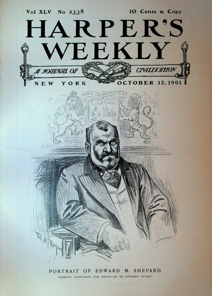 Harper's Weekly October 12 1901 America's Cup Tammany Hall Cricket