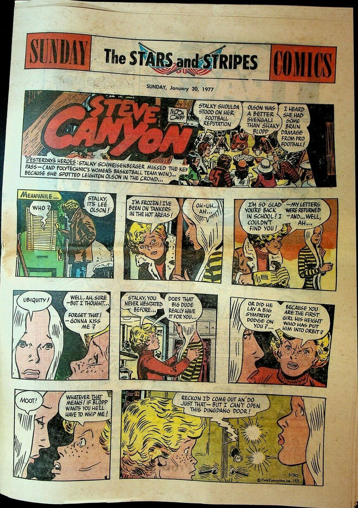 Stars & Stripes Sunday Newspaper Comic Section January 30 1977 Prince Valiant BC