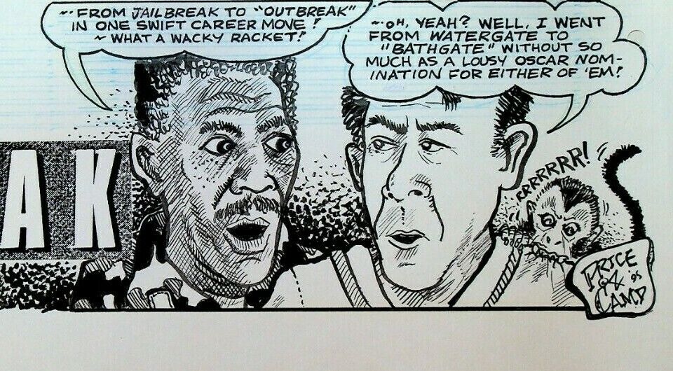 Moviola Original Art Outbreak 1995 Morgan Freeman Dustin Hoffman Mike Price