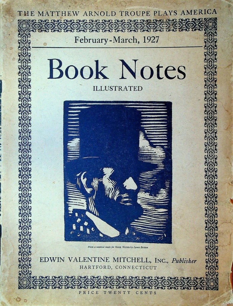 Book Notes Illustrated February 1927 Matthew Arnold Troupe William Shakespeare