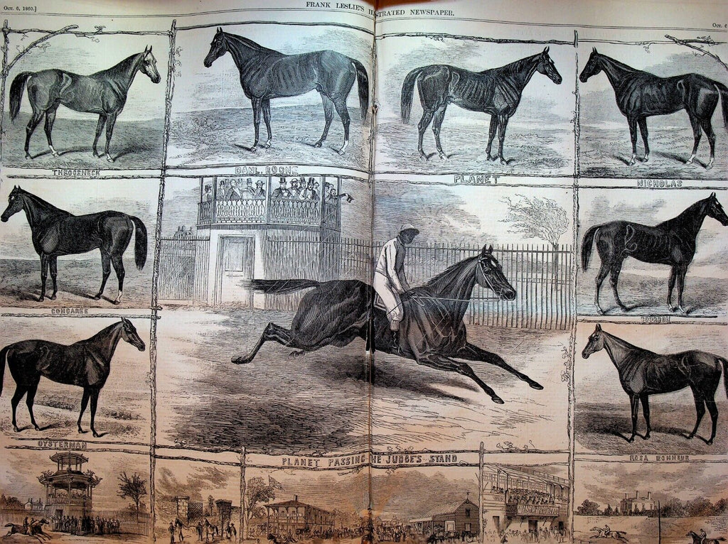 Frank Leslie's Illustrated Newspaper October 6 1860 Horse Racing Garibaldi