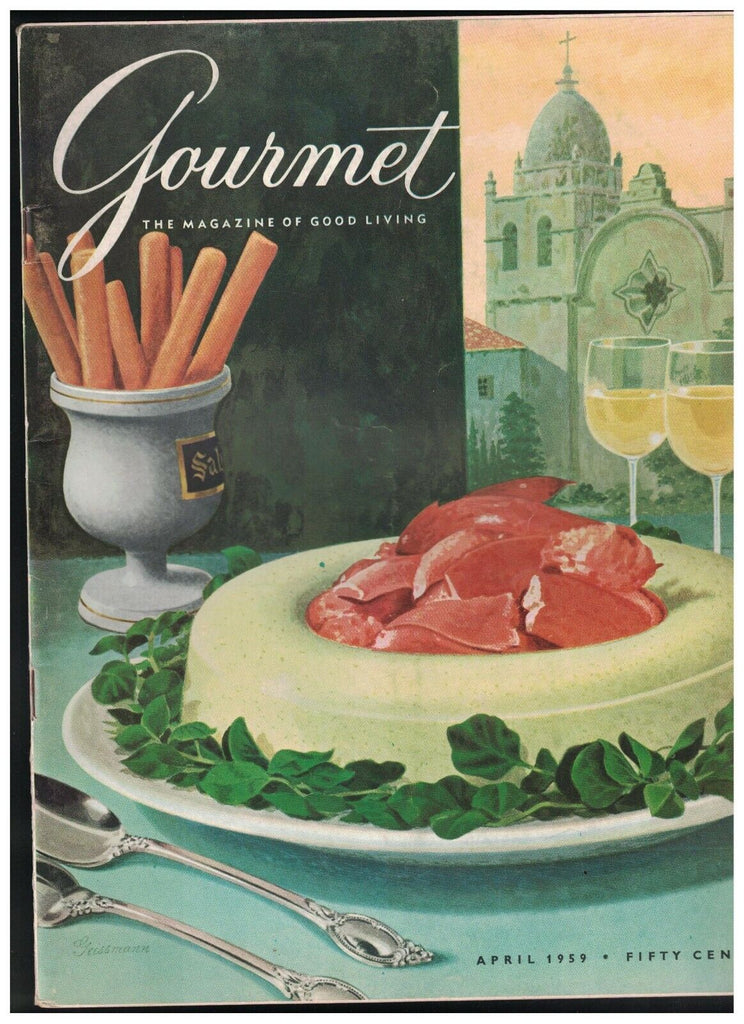 Gourmet Magazine April 1959 Robert Geissmann Avocado Sorrel Garlic Duckling