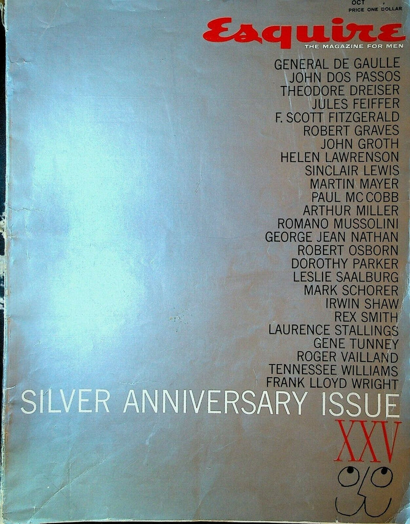 ESQUIRE Magazine October 1958 F Scott Fitzgerald Frank Lloyd Wright