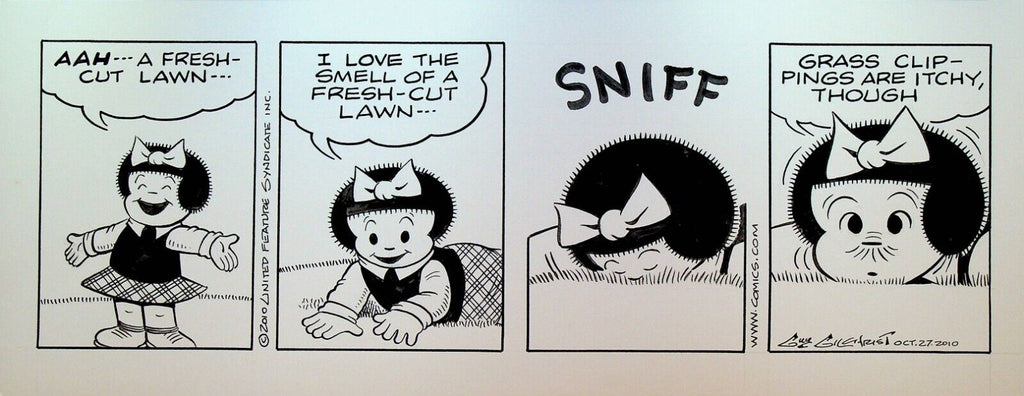Nancy Original Comic Strip Art Guy Gilchrist October 27 2010 Fresh Cut Lawn