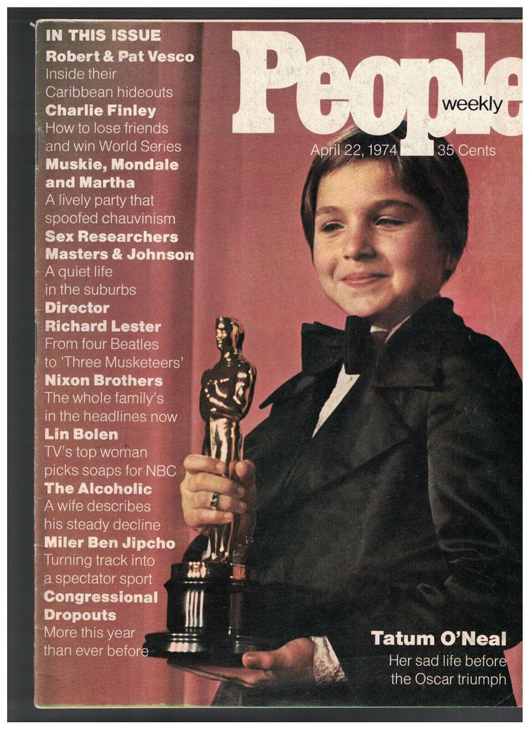 People Magazine April 22 1974 Tatum O'Neal Charlie Finley Masters & Johnson