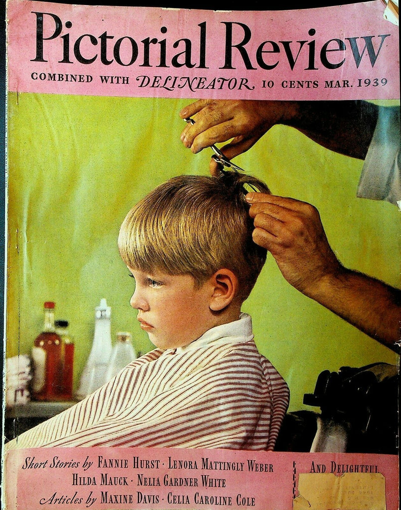 Pictorial Review March 1939 Boy Getting Haircut Fannie Hurst Hilda Mauck